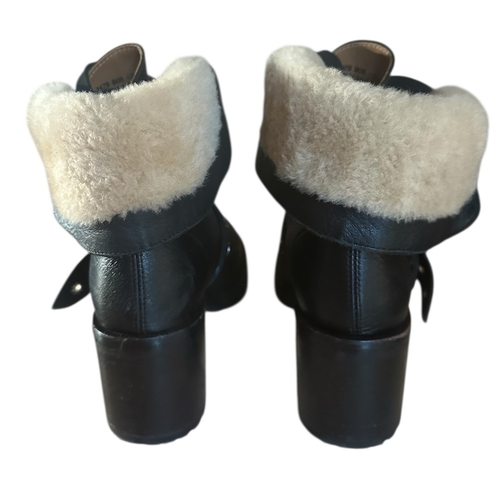 Frye Kay buckle leather and shearling boots RETAIL 350 - Picture 5 of 9
